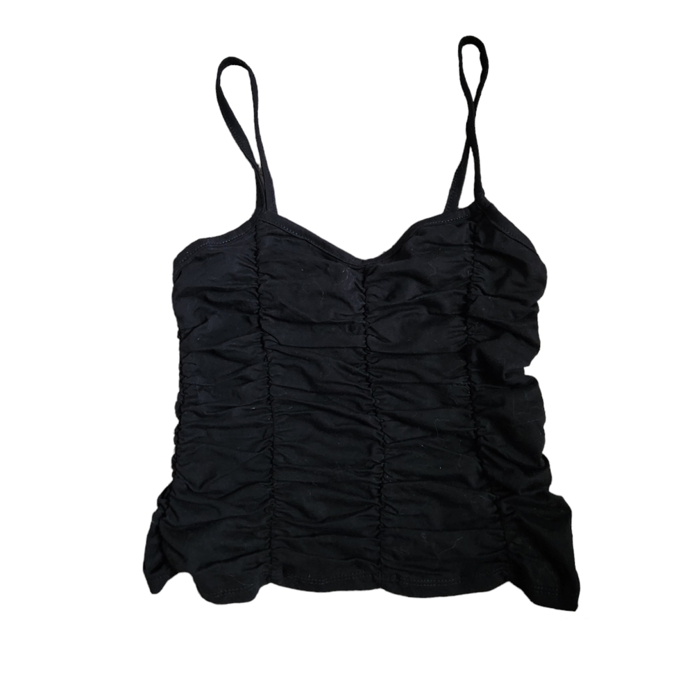 SO Ruched Black Crop Top